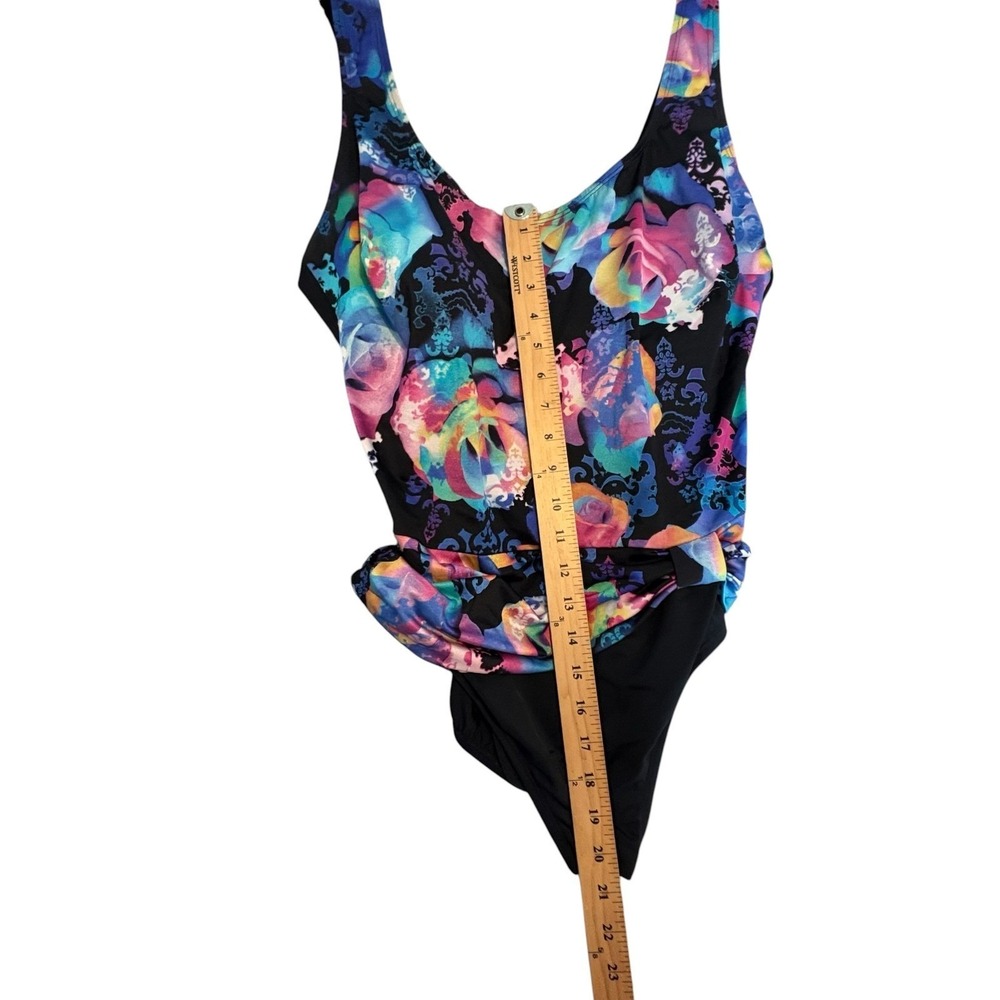 Great Lengths Swimsuit One Piece Womens Size 16 Multicolor Floral Padded Cup - Picture 7 of 8